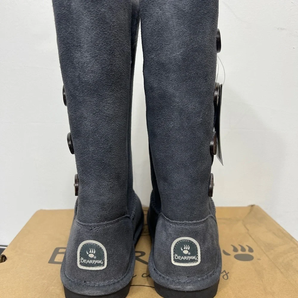 Bearpaw Lori Women’s Winter Boots Grey Suede 6M